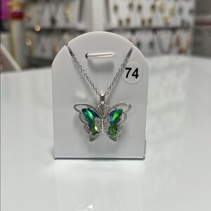 Silver Butterfly Pendant Necklace